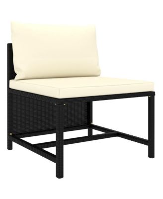 Garden Sofa Set Black and Cream White