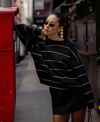 Women's Striped Long-Sleeve Sweater