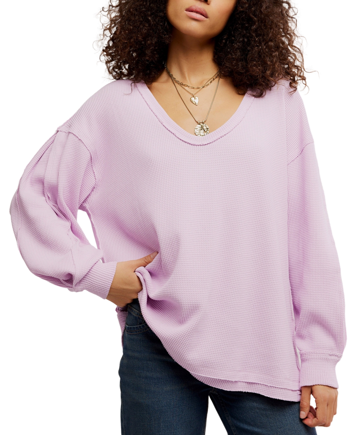 Free People Women's Coast 2 Waffle-Knit Top