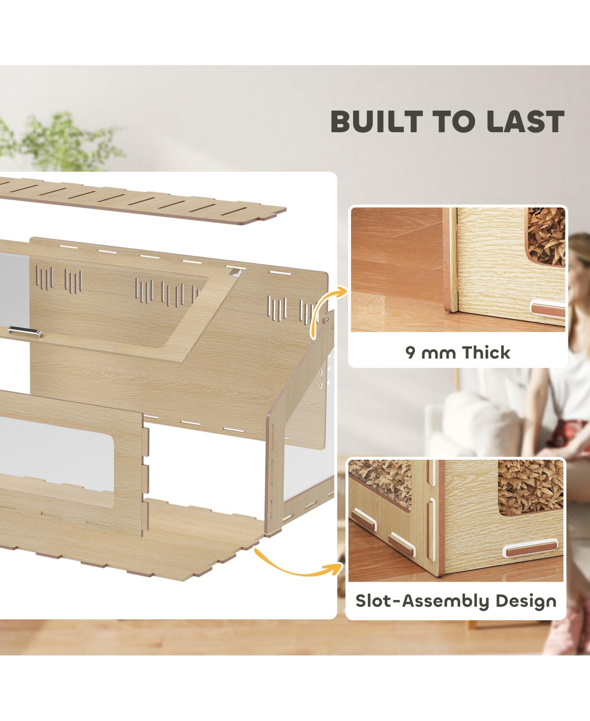 PawHut 39" Hamster Cage, Gerbil Cage w/ Acrylic Window & Openable Top