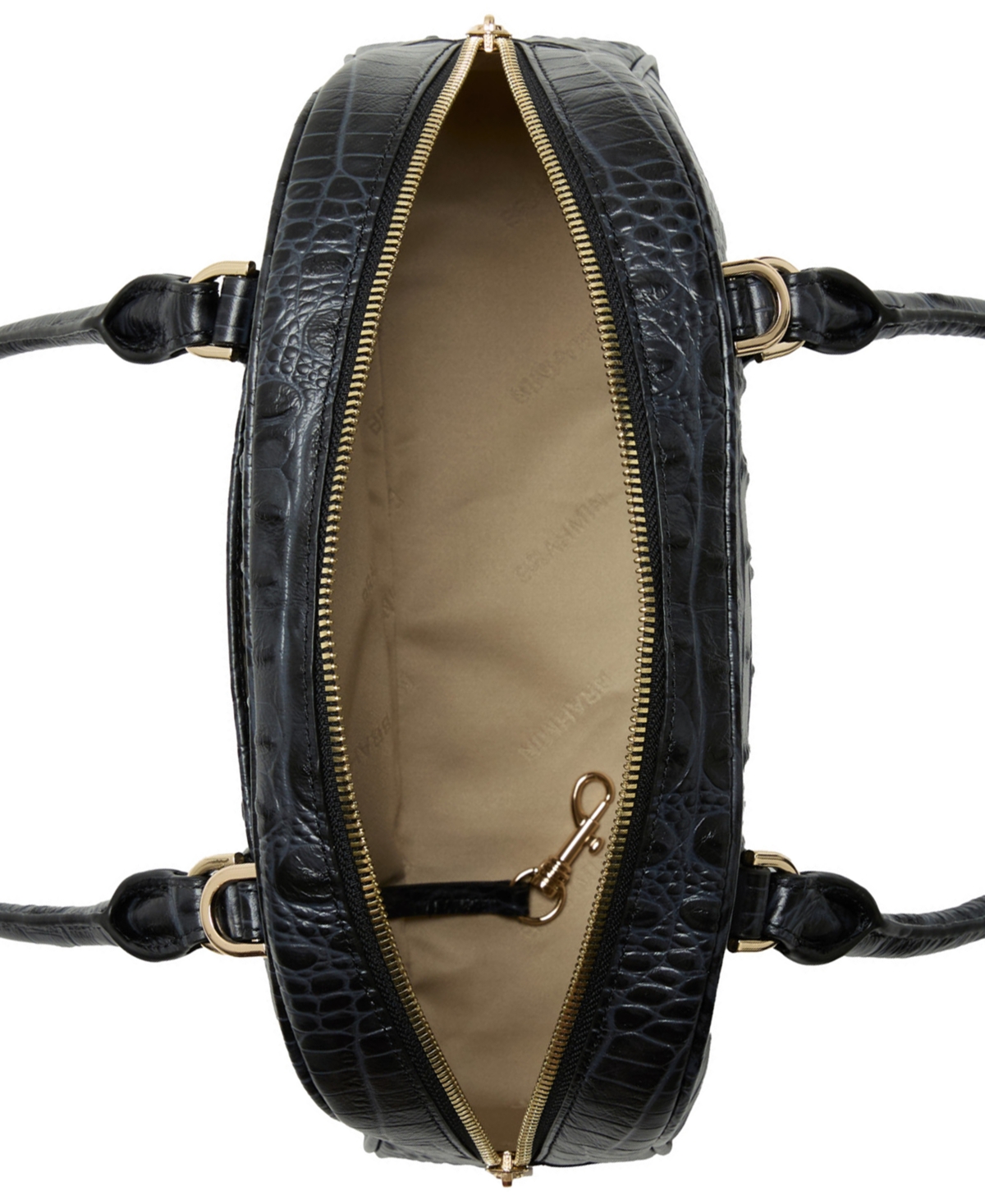 Brahmin Angie Alden Road Leather Medium Satchel Bag In Black