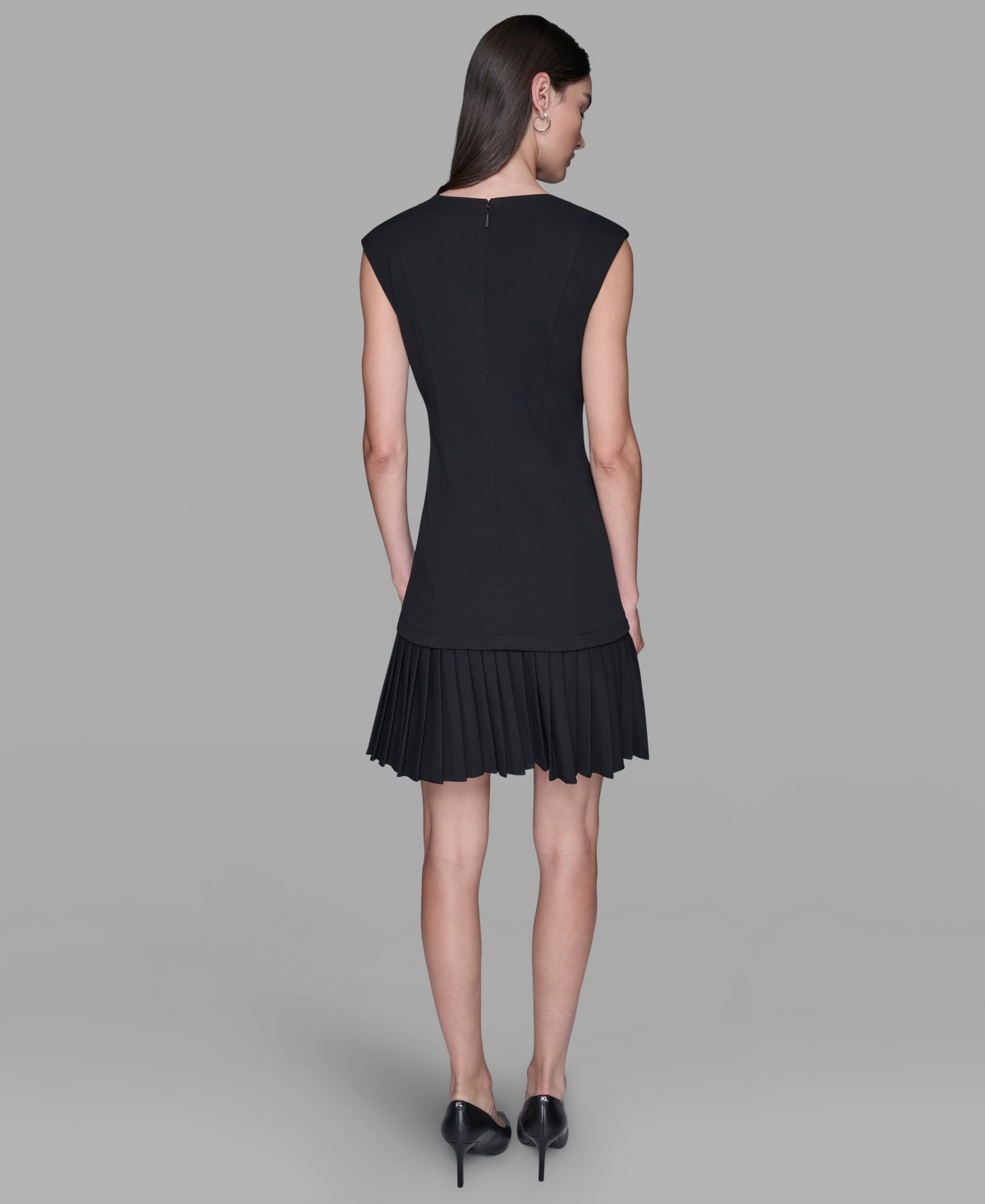 Karl Lagerfeld Women's Scuba Crepe A-line Dress In Black