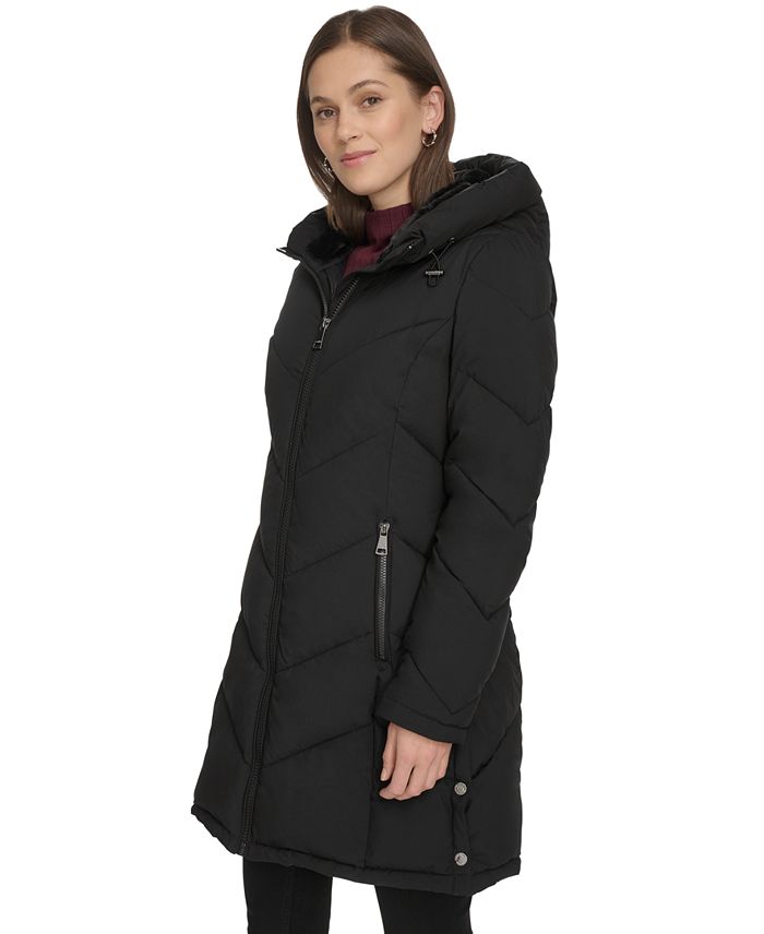 Calvin Klein Women's Hooded Puffer Coat (Black)