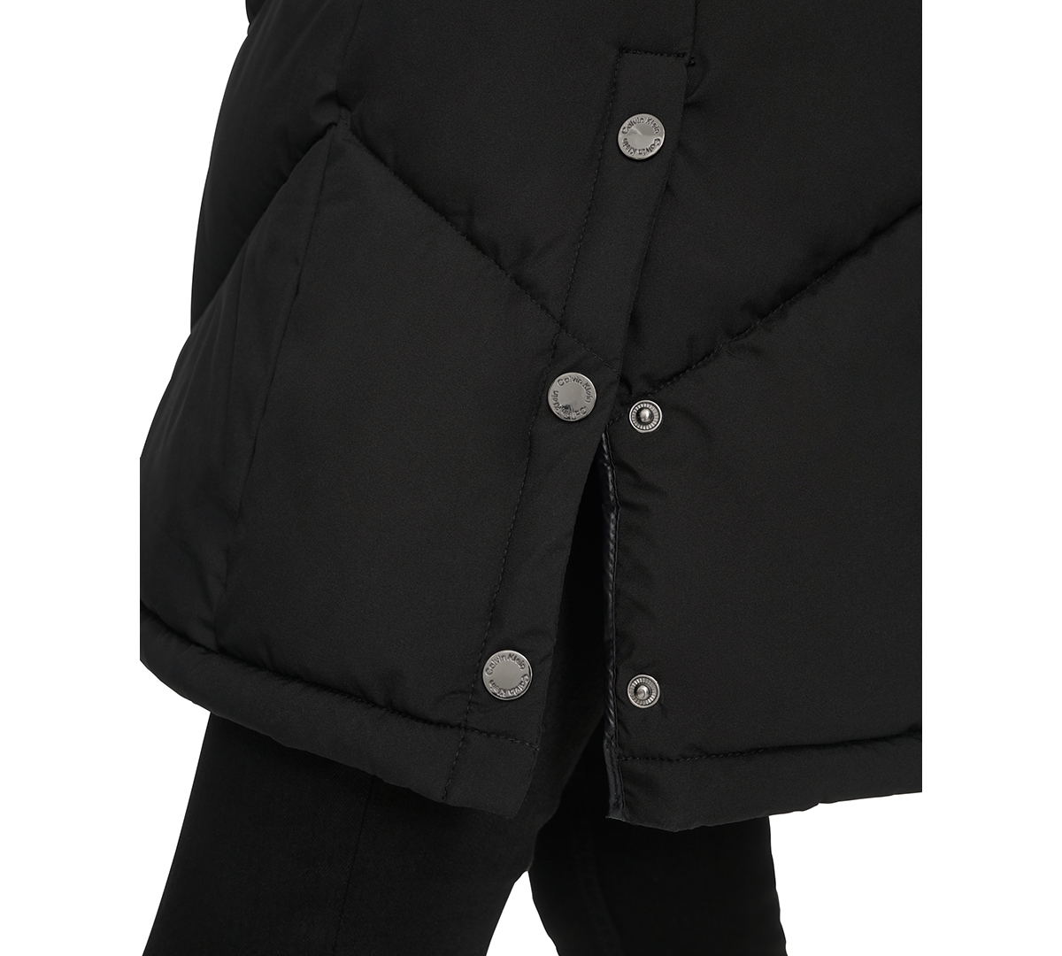 Calvin Klein Women's Lined Hooded Puffer Coat In Black