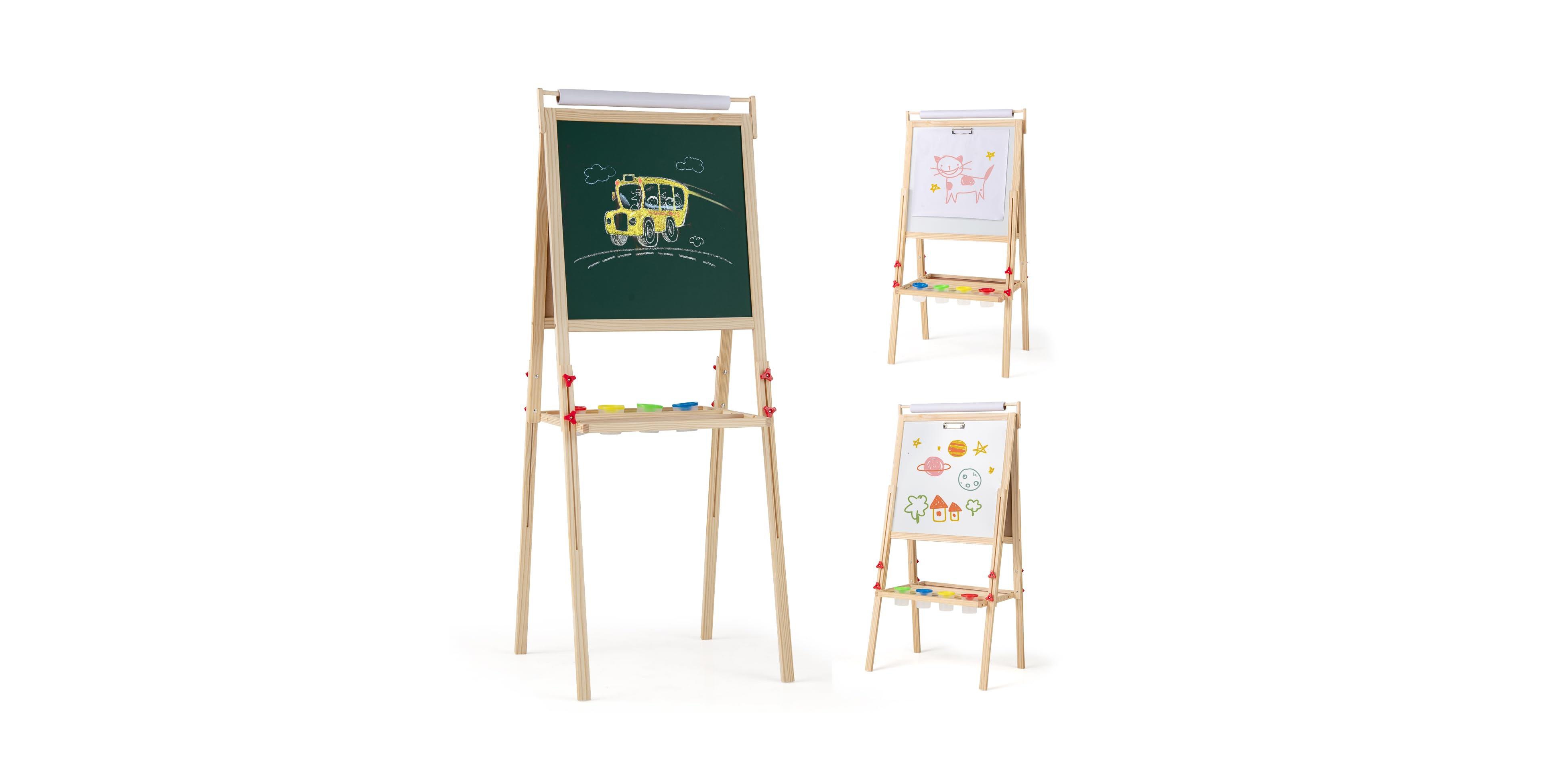 Mecale Adjustable Double-sided Easel with 4 Paint Cups