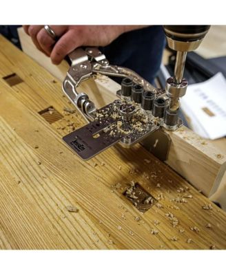 08356 1/4" Stainless Steel Dowelling Jig with Angle Guide Precision Woodworking Joinery Tool for Edge, Face, and Corner Dowels