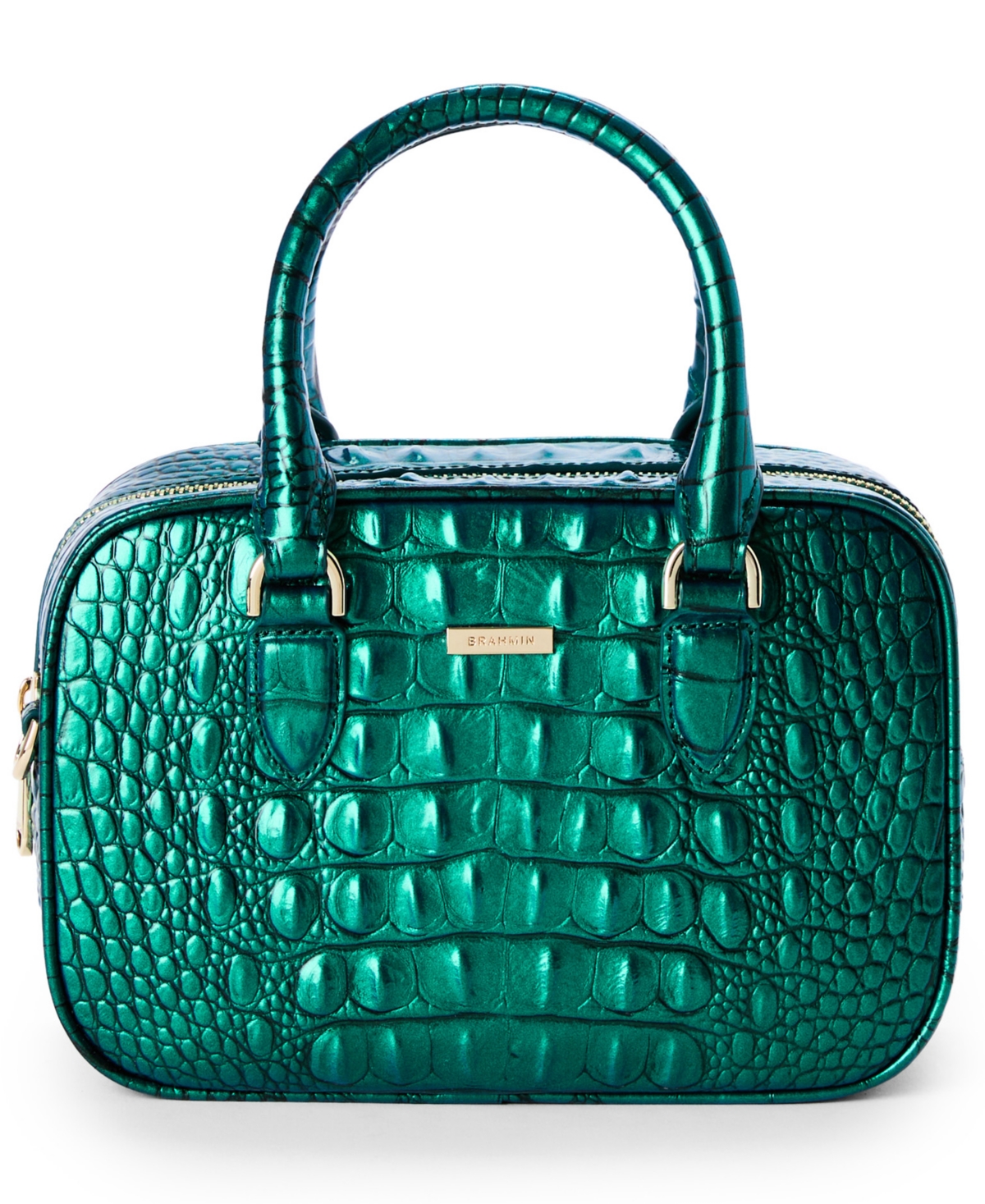 Brahmin Mara Buckle Small Satchel Bag In Green