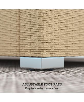 3 Seater Patio Sofa, Wicker Couch with Cushions, Pillows,