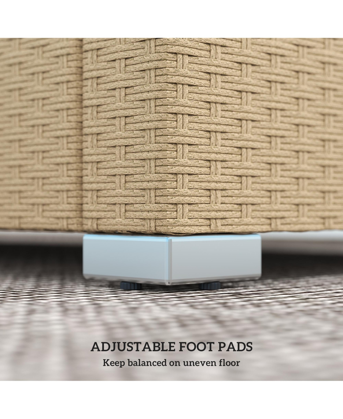 Outsunny 3 Seater Patio Sofa, Wicker Couch with Cushions, Pillows,