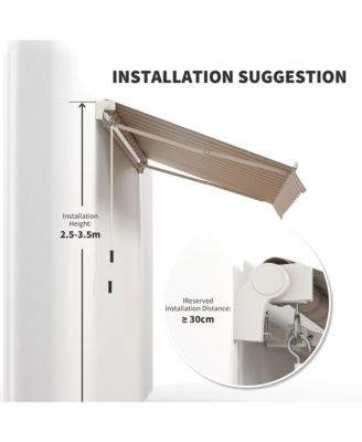 10'x8' Retractable Patio Awning/Sun Shade for Outdoor Patio Multi