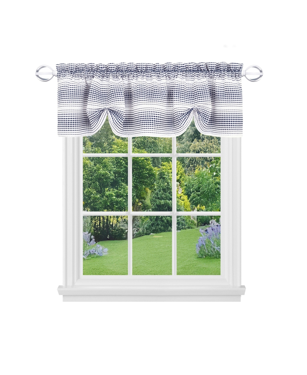 Kate Aurora Isabelle Abstract 3 Piece Cafe Rod Pocket Kitchen Curtain Tier And Valance Set
