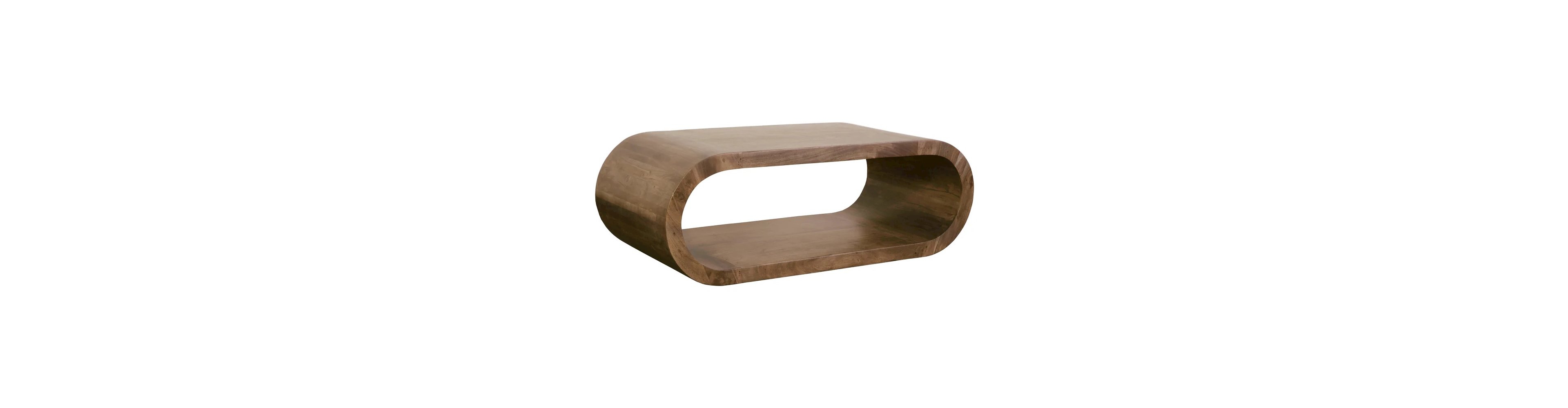 Porter Designs Ellipse Solid Acacia Wood Coffee Table, Brown