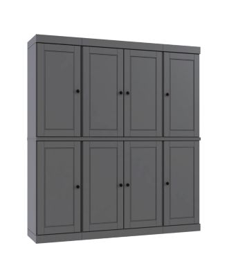 100% Solid Wood Tall Kitchen Pantry Cabinet with Raised Panel Doors