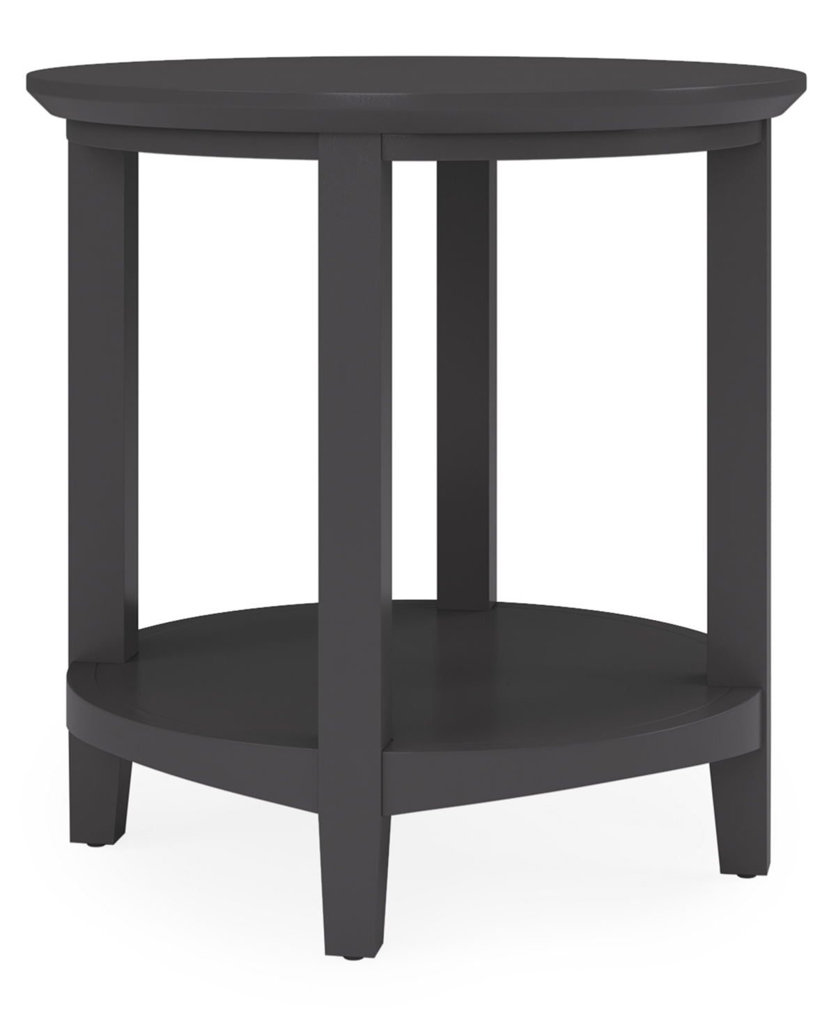 Macy's Furniture 47" Solid Wood Hedworth Round End Table In Black