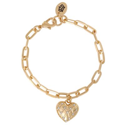 Charm Bracelet Set with Heart and Key Charms - 7.5''