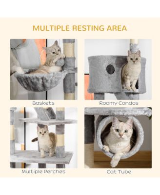 Floor to Ceiling Cat Tree, 94.5"-102.5" Adjustable Height Cat Tower