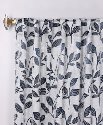 Leaves Modern Bohemian Back Tab Blackout Curtain Set, 52"x 63"