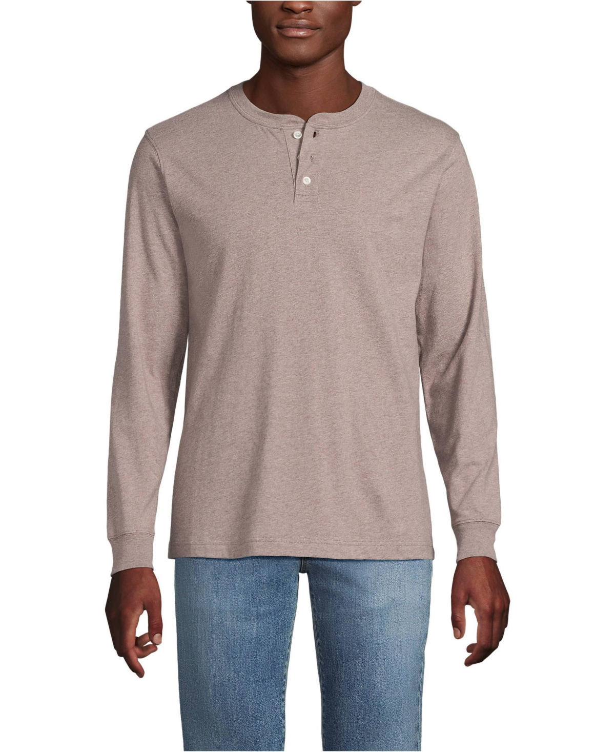 Lands' End Men's Tall Super-t Long Sleeve Henley Shirt