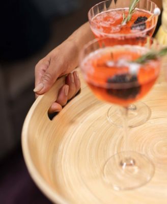 Lexa Collection 16 inch Bamboo Serving Tray with Handles