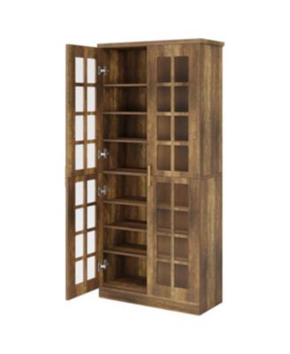8-Tier Shoe Storage Cabinet with Adjustable Shelves,71-Inch Tall Shoe Cabinet with Doors