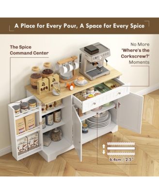 41" Sideboard Buffet Cabinet with Storage Drawer, Adjustable Shelf,