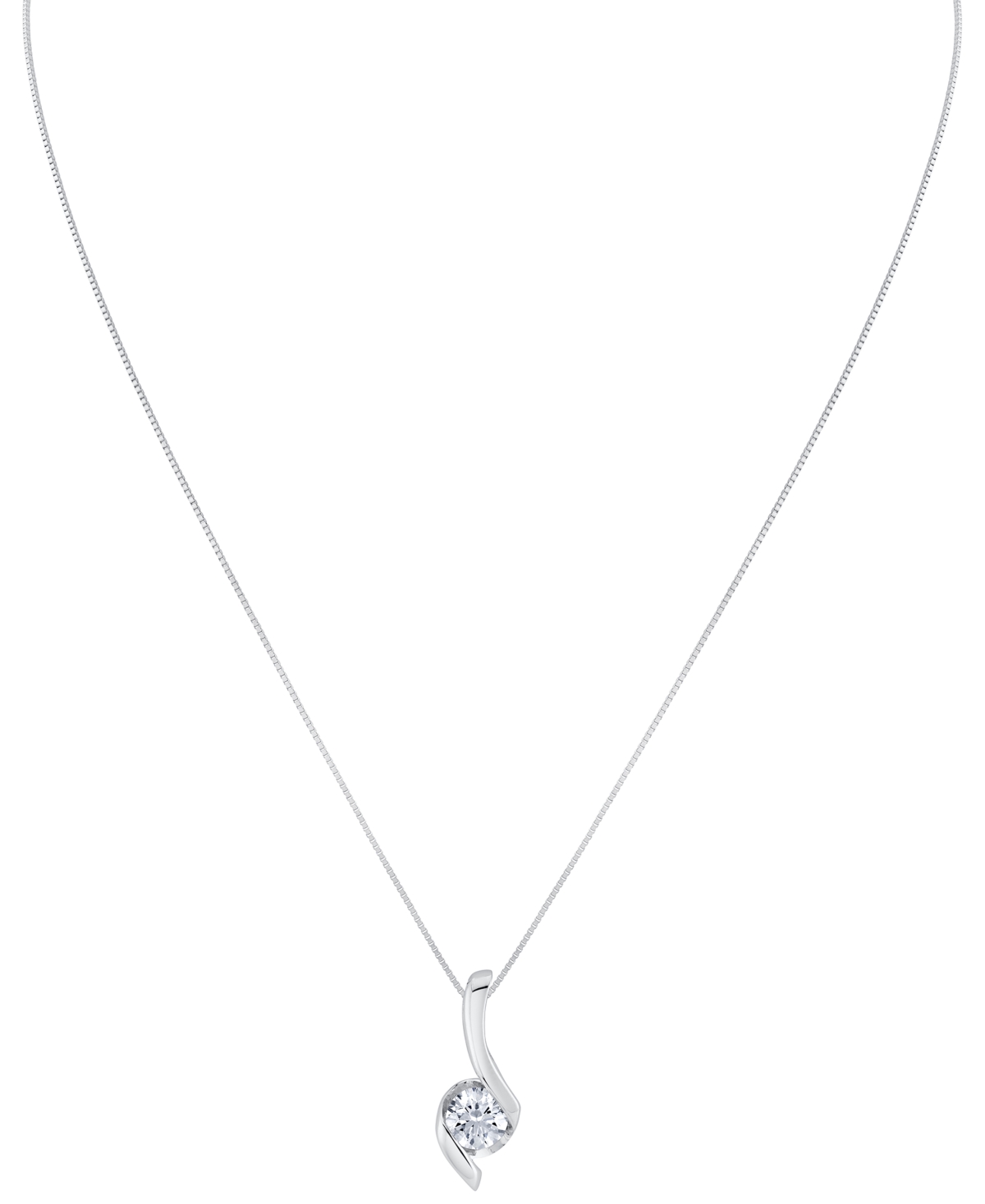 Sirena Lab Grown Diamond Signature Pendant Necklace (1 Ct. T.w.) In 14k White Gold (also In 14k Yellow Gold In Metallic