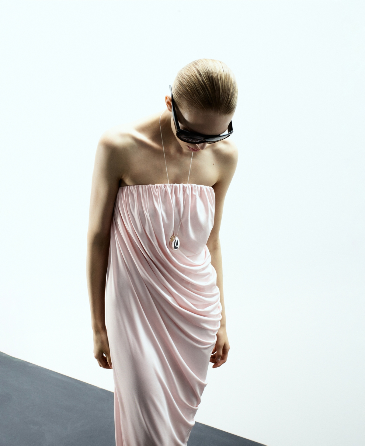 Mango Women's Asymmetrical Strapless Ruched Dress