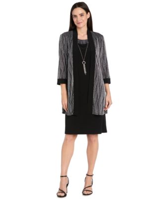 R & M Richards - Petite Cocktail Jacket Dress with Detachable Necklace
