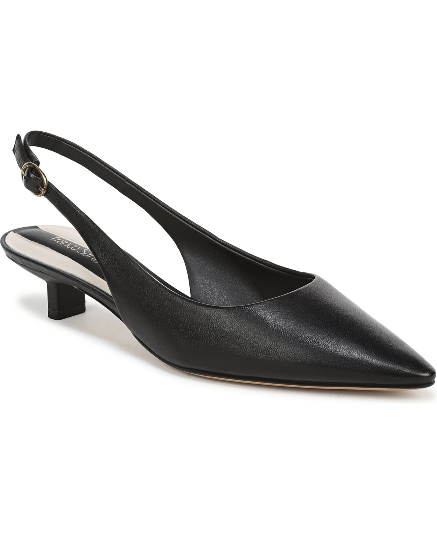 Женские туфли Franco Sarto Pura Pointed Toe Slingback Pumps, цвет: Чёрный кожаный — фото 1