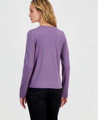 Women's V-Neck Button Front Top