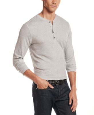 Men's Long-Sleeve Henley Neck T-Shirt