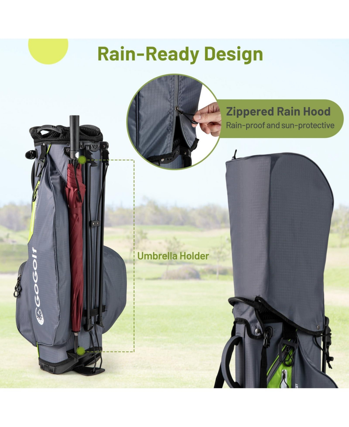 Mecale Golf Stand Bag Lightweight Golf Bag with 8 Way Top Dividers and 5 Zippered Pockets