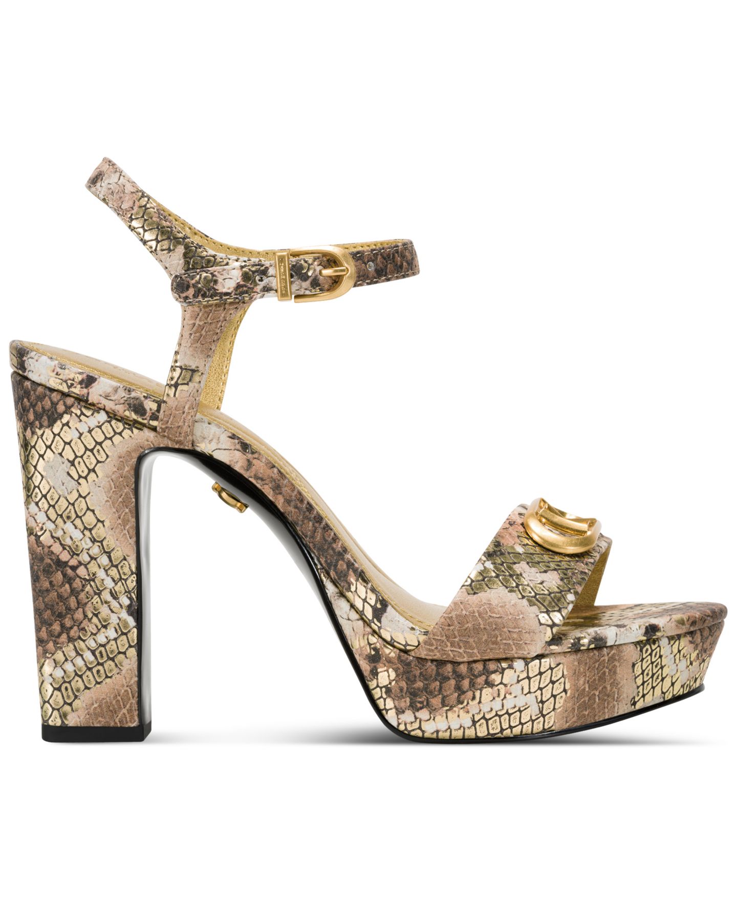 Женские сандалии Donna Karan New York Shepard Platform, цвет: Коньячный / Золотой — фото 2