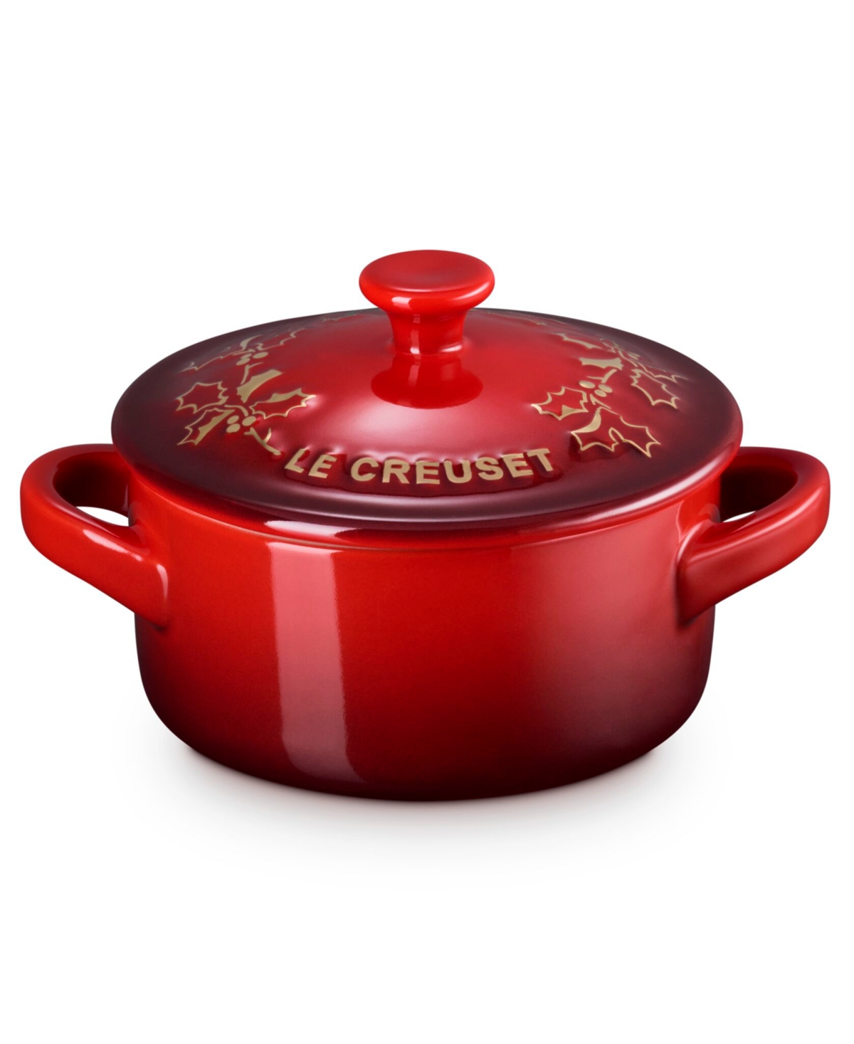 Le Creuset Stoneware Holly Collection 8 oz. Mini Cocotte