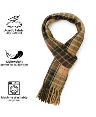 Men's Scarf Soft 80 Inch Long Warm Scarves Plaids Winter Shawl
