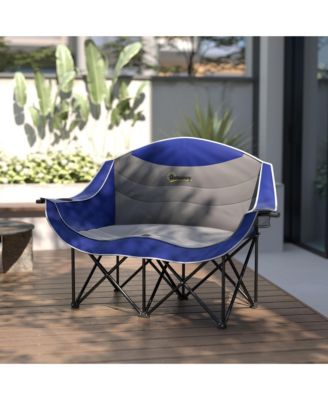 Double Camping Chair for Adults, Padded Folding Camp Chair,