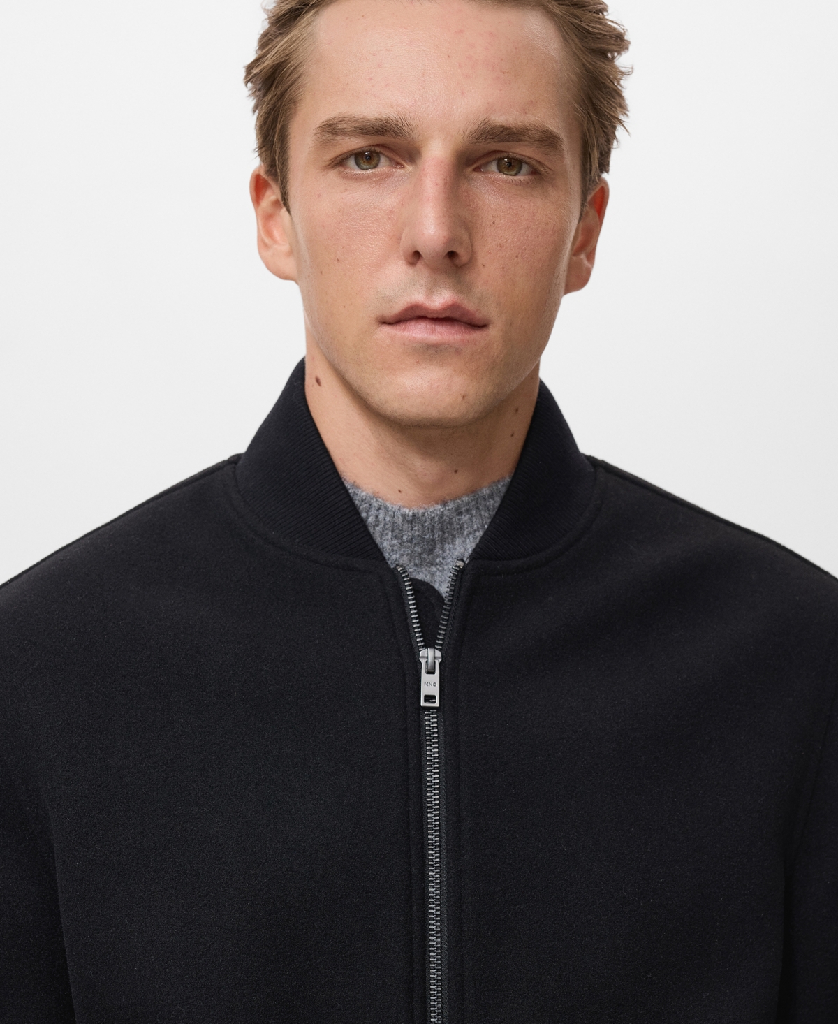 Mango Men's Bomber Zip Jacket