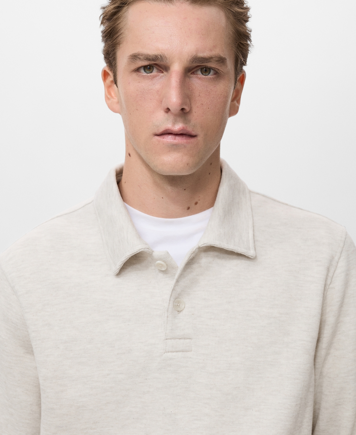 Mango Men's Regular-fit Polo Sweatshirt In White