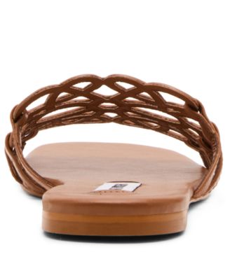 Women's Lotus Slide Square-Toe Flat Sandals