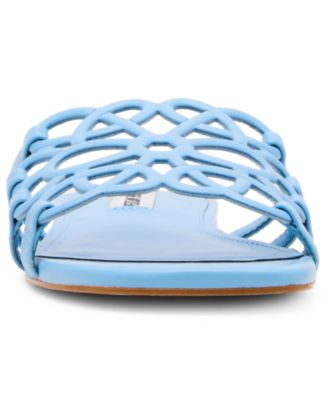 Women's Lotus Slide Square-Toe Flat Sandals