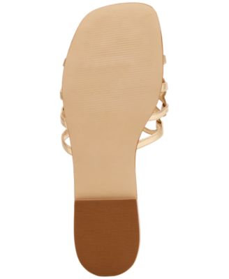 Women's Lotus Slide Square-Toe Flat Sandals