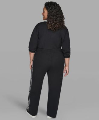 Women's Plus Size Wide Leg Side Logo Pants
