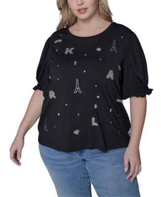 KARL LAGERFELD PARIS - Plus Size Crewneck Top