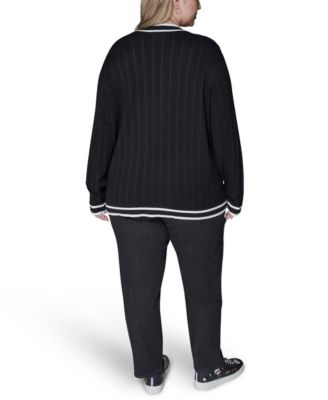 Women's Plus Size V-Neck Button Front Cardigan