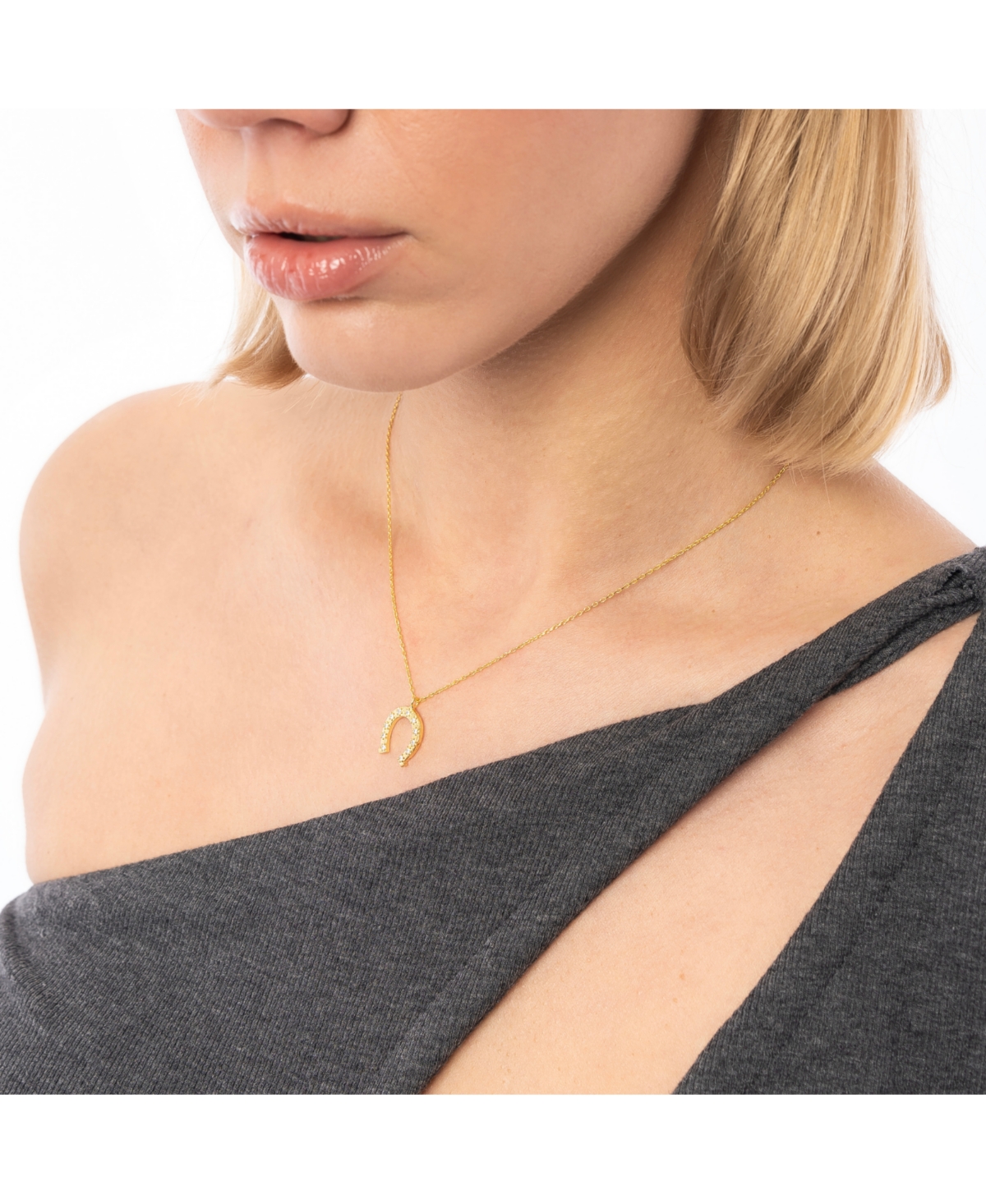 Spero London Sterling Silver Horseshoe Equestrian Necklace