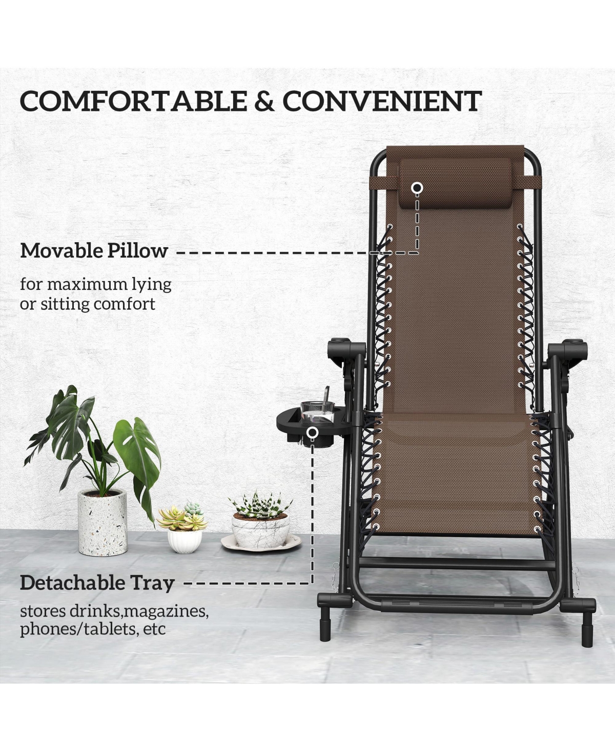 Outsunny Rocking Zero Gravity Lounge Chair, Folding,