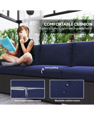 3-Seater Outdoor Sofa w/ Thick Cushions, Patio Couch,