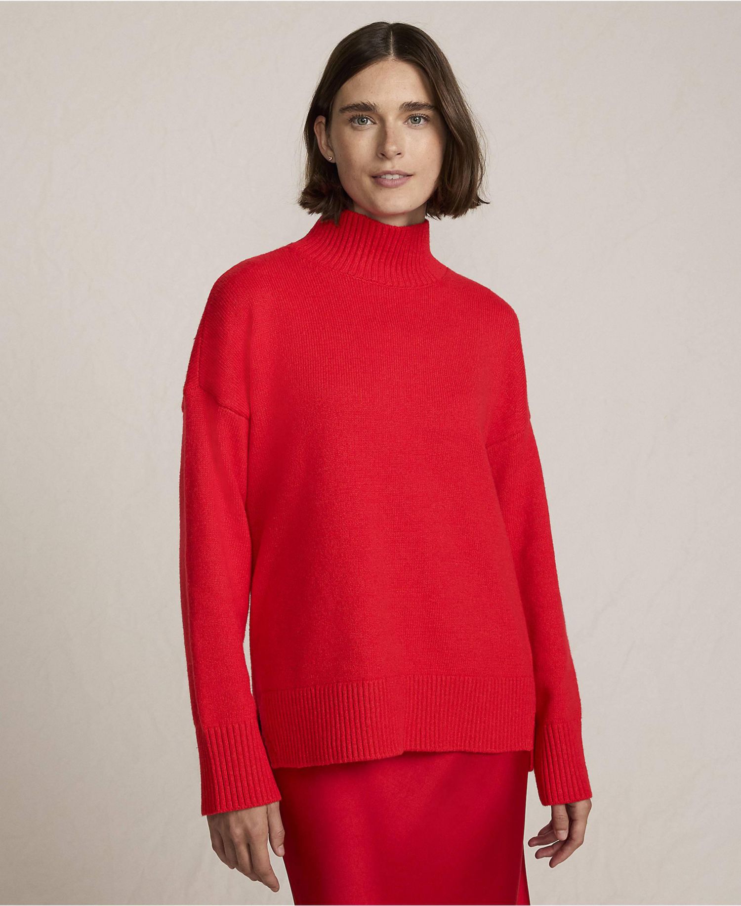 Women's Cozy Lofty Split Hem Turtleneck Sweater