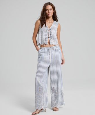 Petite Stripe Eyelet Vest Top, Macy's Exclusive