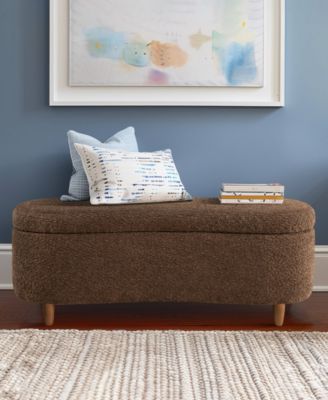 Bailey 48"W Boucl&eacute; Flip Top Storage Bench